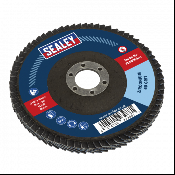 Sealey FD10060 100mm Zirconium Flap Disc 60Grit 16mm Bore