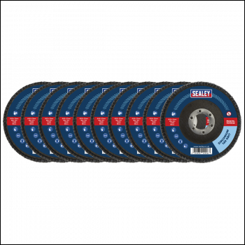 Sealey FD11512010 115mm Zirconium Flap Discs 120Grit 22mm Bore - Pack of 10