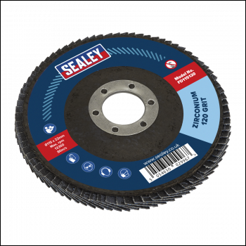 Sealey FD115120 115mm Zirconium Flap Disc 120Grit 22mm Bore