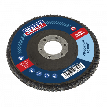 Sealey FD11540 115mm Zirconium Flap Disc 40Grit 22mm Bore