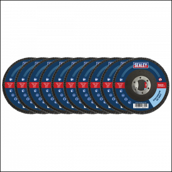 Sealey FD1154010 115mm Zirconium Flap Discs 40Grit 22mm Bore - Pack of 10