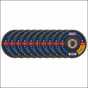 Sealey FD11540E10 115mm Aluminium Oxide Flap Discs 40Grit 22mm Bore - Pack of 10