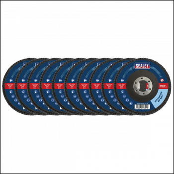 Sealey FD1156010 115mm Zirconium Flap Discs 60Grit 22mm Bore - Pack of 10