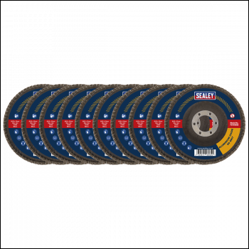 Sealey FD115EMIX 115mm Aluminium Oxide Flap Discs Assorted Grit 22mm Bore - Pack of 10