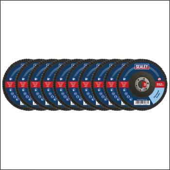 Sealey FD115MIX 115mm Zirconium Flap Discs Assorted Grit 22mm Bore - Pack of 10