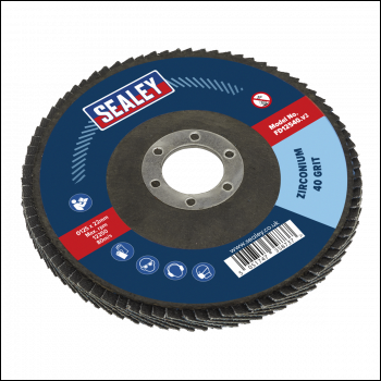 Sealey FD12540 125mm Zirconium Flap Disc 40Grit 22mm Bore