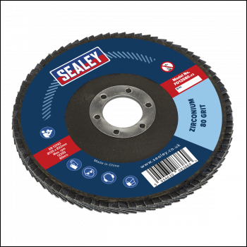 Sealey FD12580 125mm Zirconium Flap Disc 80Grit 22mm Bore