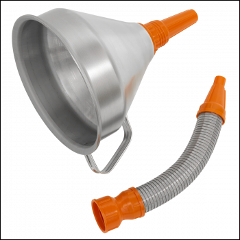 Sealey FM20F Metal Flexible Spout Funnel with Filter 200mm