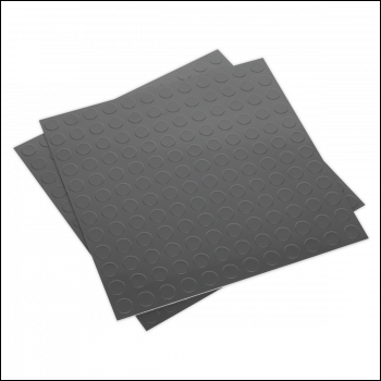 Sealey FT2S Vinyl Floor Tile with Peel & Stick Backing Silver Coin - Pack of 16