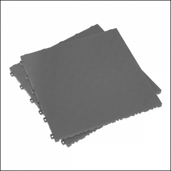 Sealey FT3G Polypropylene Floor Tile 400 x 400mm - Grey Treadplate - Pack of 9