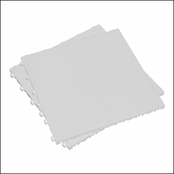 Sealey FT3W Polypropylene Floor Tile 400 x 400mm - White Treadplate - Pack of 9