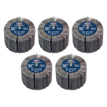 Sealey FW8040605 80 x 40mm Abrasive Flap Wheel with 6mm Shaft 60Grit - Pack of 5
