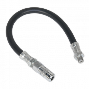Sealey GGHE300 Flexible Rubber Grease Gun Delivery Hose with 4-Jaw Connector 300mm 1/8 inch BSP Gas