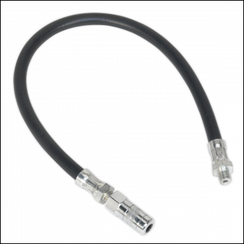Sealey GGHE450 Flexible Rubber Grease Gun Delivery Hose with 4-Jaw Connector 450mm 1/8 inch BSP Gas