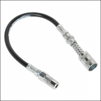 Sealey GGSF300 Rubber Delivery Hose with 4-Jaw Connector Flexible 300mm Quick Release Coupling