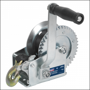 Sealey GWW1200M Geared Hand Winch with Webbing Strap 540kg Capacity