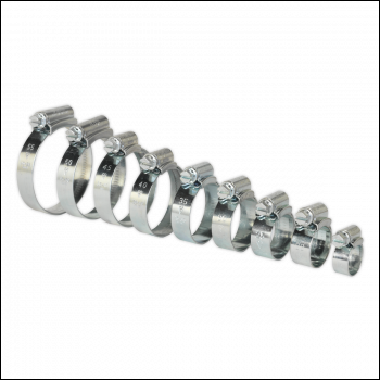 Sealey HCJ85A HI-GRIP® Zinc Plated Hose Clip Assortment 9.5-55mm 85pc