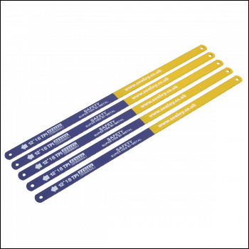 Sealey HSB0518 Hacksaw Blade 300mm HSS Bi-Metal 18tpi Pack of 5