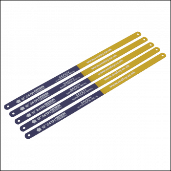Sealey HSB0524 HSS Bi-Metal Hacksaw Blade 24tpi 300mm - Pack of 5