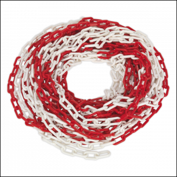 Sealey HSC25M Plastic Chain 25m x 6mm - Red/White