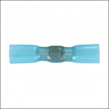 Sealey HSSB25B Heat Shrink Butt Connector with Crimp & Solder, Blue - Pack of 25