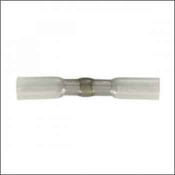 Sealey HSSB25C Heat Shrink Butt Connector with Crimp & Solder, Clear - Pack of 25