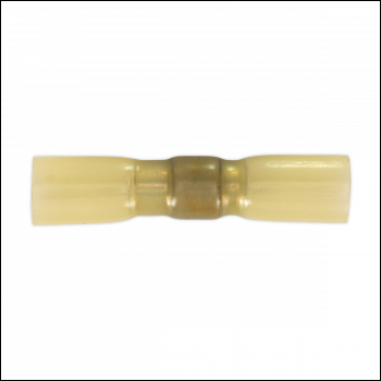 Sealey HSSB25Y Heat Shrink Butt Connector with Crimp & Solder, Yellow - Pack of 25