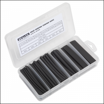 Sealey HST100B Heat Shrink Tubing Assortment 100mm 95pc - Black