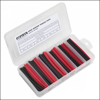 Sealey HST100BR Heat Shrink Tubing Assortment 100mm 95pc - Black & Red