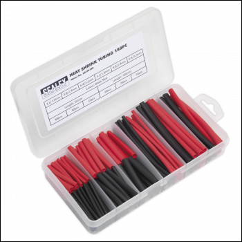 Sealey HST501BR Heat Shrink Tubing Assortment 50 & 100mm 180pc - Black & Red