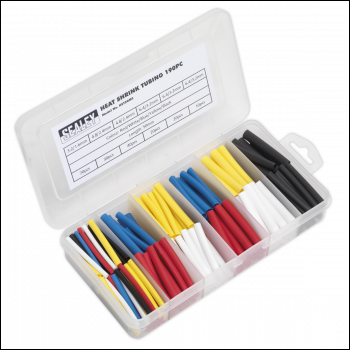 Sealey HST50MC Heat Shrink Tubing Assortment 50mm 190pc - Mixed Colours