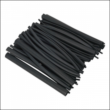 Sealey HSTAL72B Adhesive Lined Heat Shrink Tubing Assortment 200mm 72pc - Black