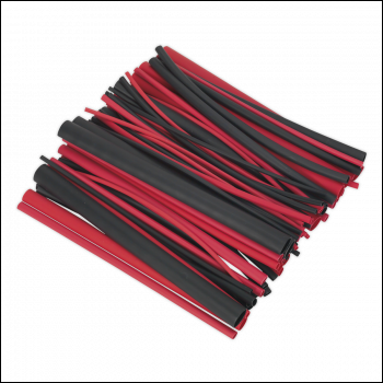 Sealey HSTAL72BR Adhesive Lined Heat Shrink Tubing Assortment 200mm 72pc - Black & Red
