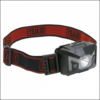 Sealey HT03LED Head Torch with Auto-Sensor 3W SMD & 2 Red LED