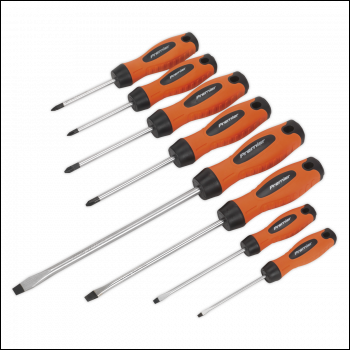 Sealey HV003 Premier Screwdriver Set 8pc - Hi-Vis Orange