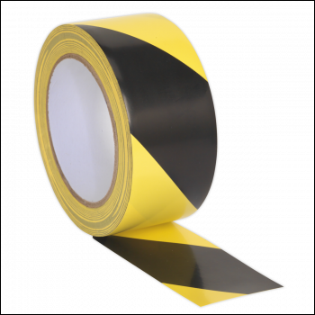 Sealey HWTBY Hazard Warning Tape 50mm x 33m - Black/Yellow
