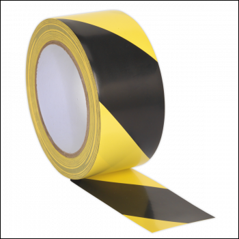 Sealey HWTBY Hazard Warning Tape 50mm x 33m Black/Yellow
