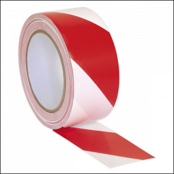 Sealey HWTRW Hazard Warning Tape 50mm x 33m - Red/White