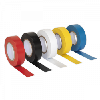 Sealey ITMIX10 PVC Insulating Tape 19mm x 20m, Mixed Colours - Pack of 10