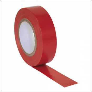 Sealey ITRED10 PVC Insulating Tape 19mm x 20m, Red - Pack of 10