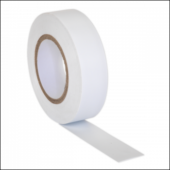 Sealey ITWHT10 PVC Insulating Tape 19mm x 20m, White - Pack of 10