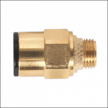 Sealey JGBC818 Brass SuperThread Straight Adaptor 8mm x 1/8 inch BSP Pack of 2 (John Guest Speedfit®)