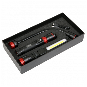 Sealey LED0131R Rechargeable Inspection Light Interchangeable 3-in-1 COB LED