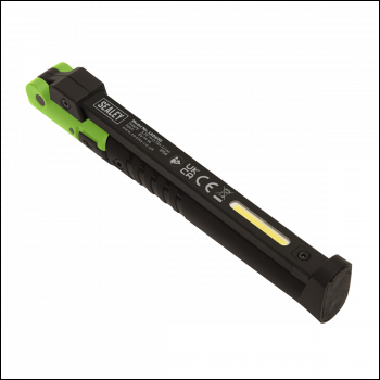 Sealey LED01G Rechargeable Slim Folding Pocket Light 2 COB & 1 SMD LED - Green