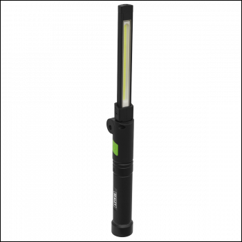Sealey LED02G Rechargeable Aluminium Folding Pocket Light 2 COB & 1 SMD LED