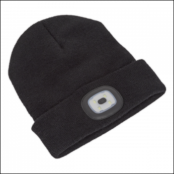 Sealey LED185 Rechargeable USB Beanie Hat 1W SMD LED