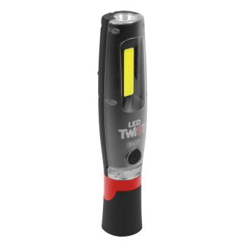 Sealey LED3001 Rechargeable LED Twist® Inspection Light 20W COB & 3W SMD, 3000lm, Magnetic Base & Power Bank