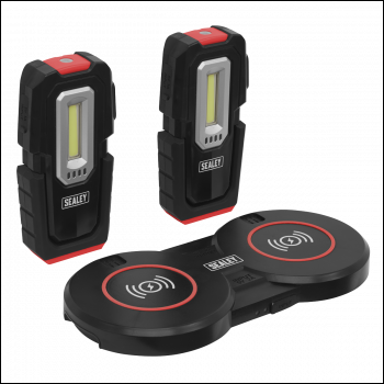 Sealey LEDWCBCOMBO3 Inspection Light (x2) with Double Wireless Charging Base 3W COB & 1W SMD LED