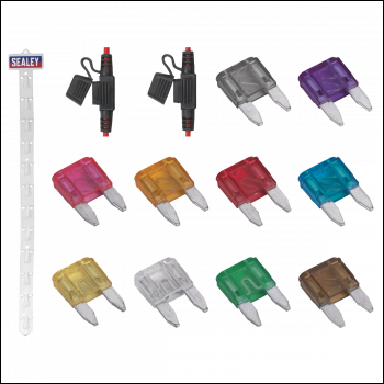 Sealey MBFSET Clip Strip Deal - Automotive Mini Blade Fuses & Holders