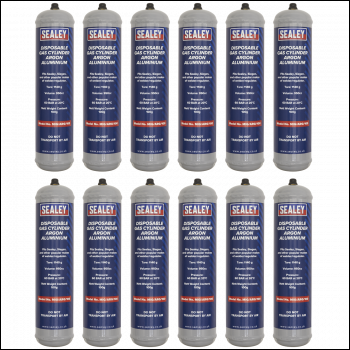 Sealey MIG/ARG/100/12 Gas Cylinder Disposable Argon 100g - Box of 12